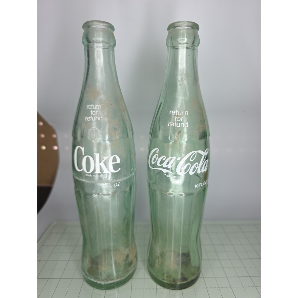 Vintage 10 Oz Coke Bottles‎ Lot Of 2